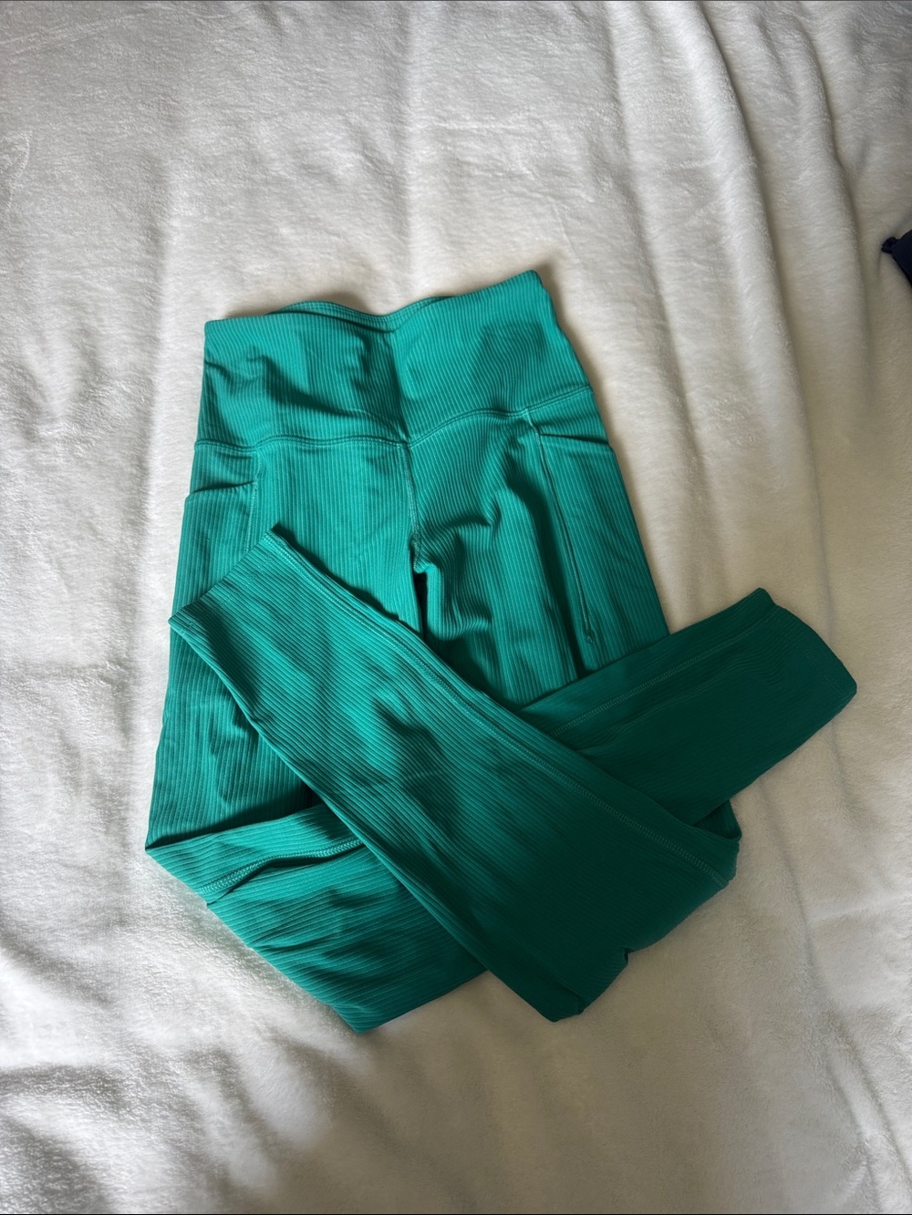 2 piece outfit Ribbed High-Waist Leggings and sweater in Teal
